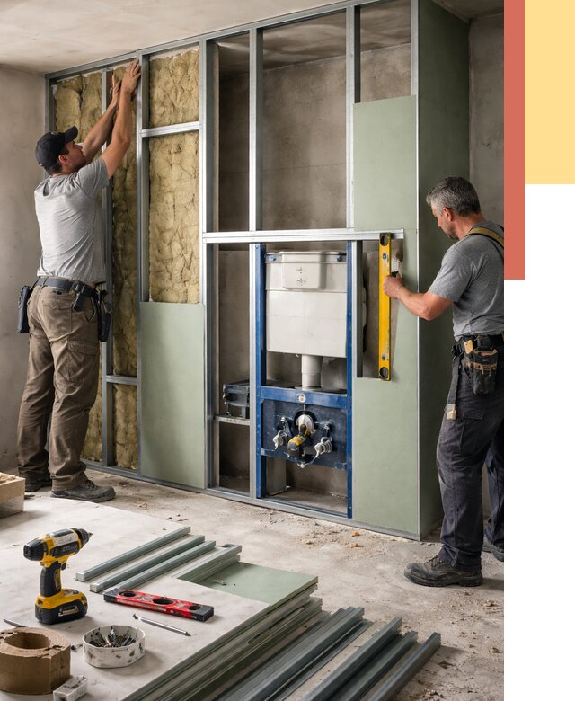 Установка сантехнических перегородок в Нерюнгри от 9231 руб. | ОТДЕЛОЧНИК-Нрю