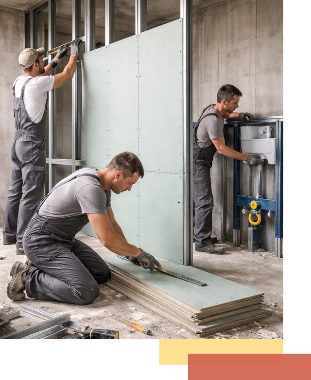 Монтаж и ремонт сантехнических перегородок в Нерюнгри