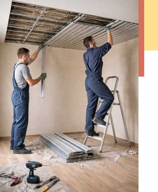 Демонтаж реечного потолка в Нерюнгри от 4887 руб. быстро и недорого | ОТДЕЛОЧНИК-Нрю