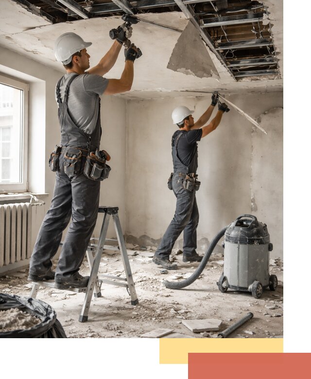 Демонтаж гипсокартонного потолка в Нерюнгри быстро и аккуратно