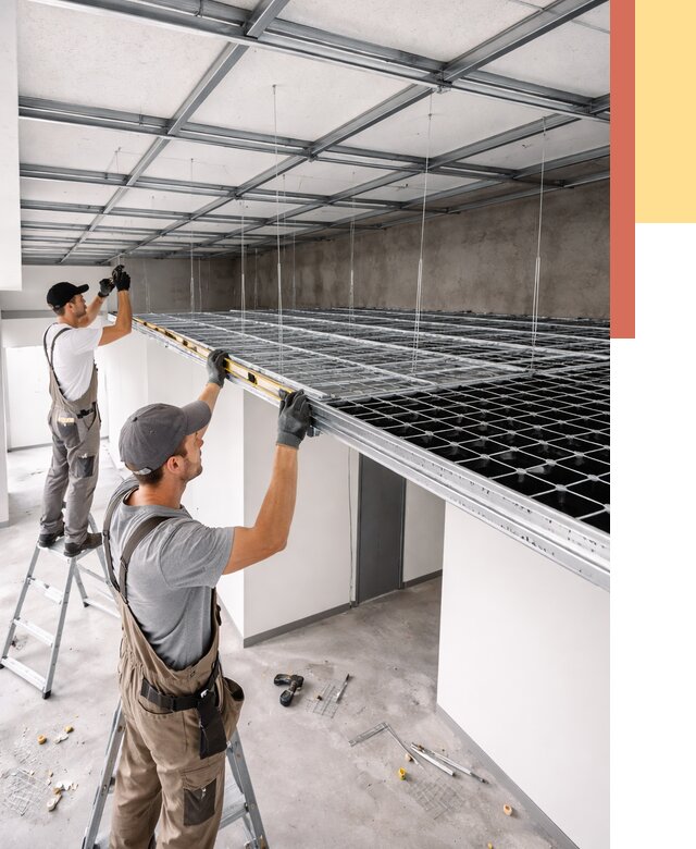 Монтаж потолка грильято в Нерюнгри от 489 руб./м² — быстрая сборка под ключ | ОТДЕЛОЧНИК-Нрю