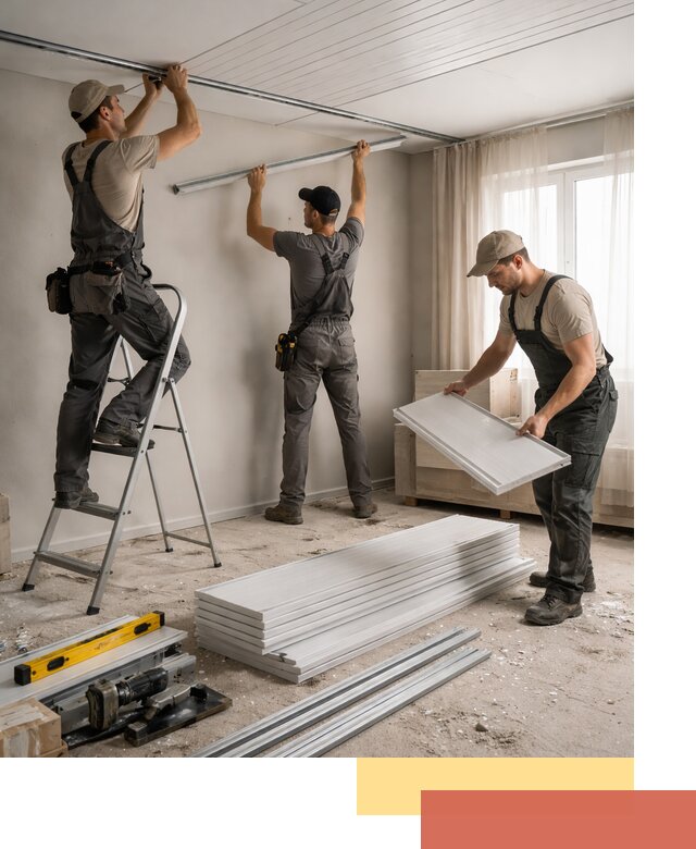 Монтаж потолка из ПВХ панелей в Нерюнгри оперативно и качественно