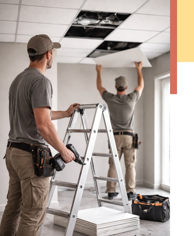 Обслуживание подвесного потолка в Нерюнгри от 3801 руб. — быстро и недорого | ОТДЕЛОЧНИК-Нрю