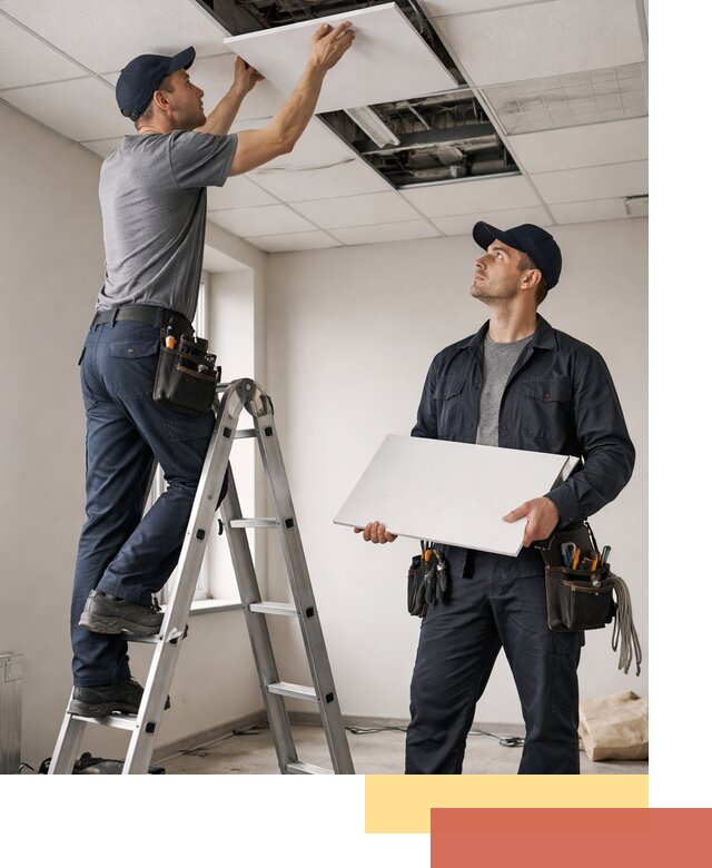 Обслуживание подвесного потолка в Нерюнгри — ремонт и чистка