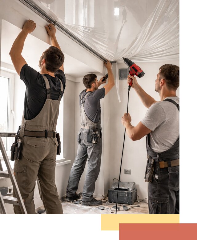 Монтаж глянцевого натяжного потолка в Нерюнгри быстро и качественно