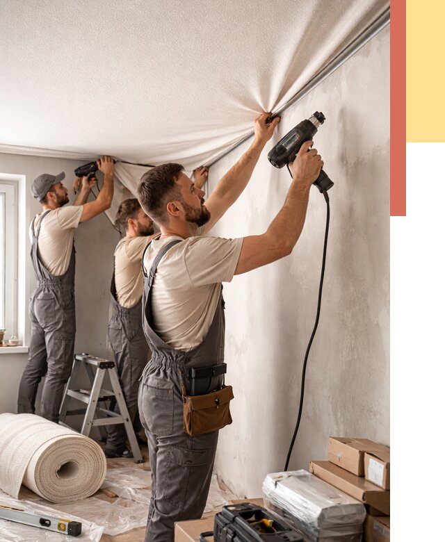 Монтаж фактурного натяжного потолка в Нерюнгри от 815 руб. — ОТДЕЛОЧНИК-Нрю