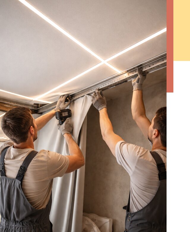 Монтаж натяжного потолка со световыми линиями в Нерюнгри от 1303 руб. | ОТДЕЛОЧНИК-Нрю