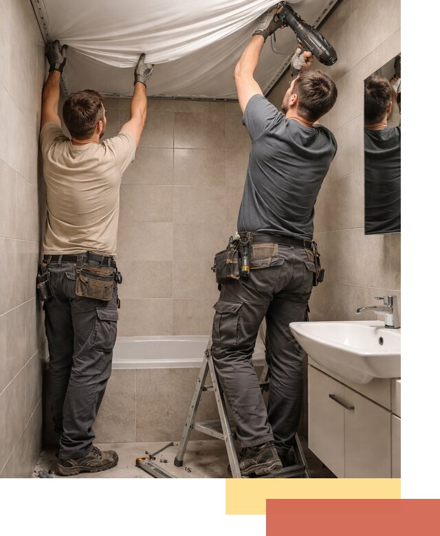 Монтаж натяжного потолка в ванной в Нерюнгри быстро и качественно