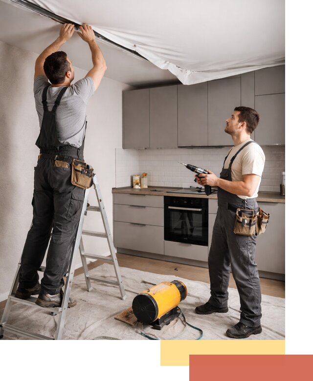 Монтаж натяжного потолка на кухне в Нерюнгри