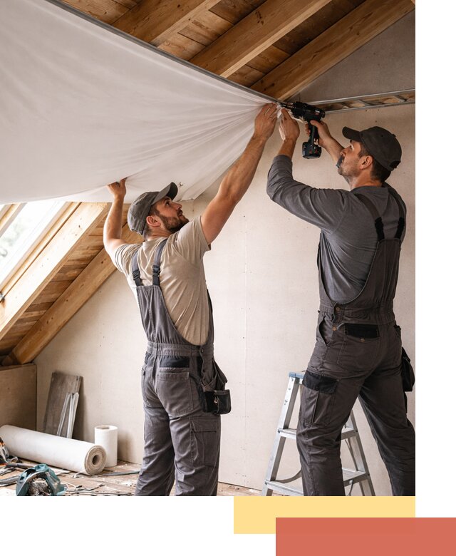 Монтаж натяжного потолка в мансарде в Нерюнгри