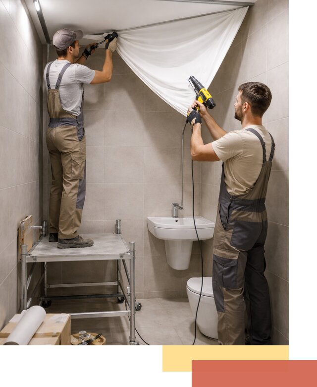 Монтаж натяжного потолка в санузле в Нерюнгри