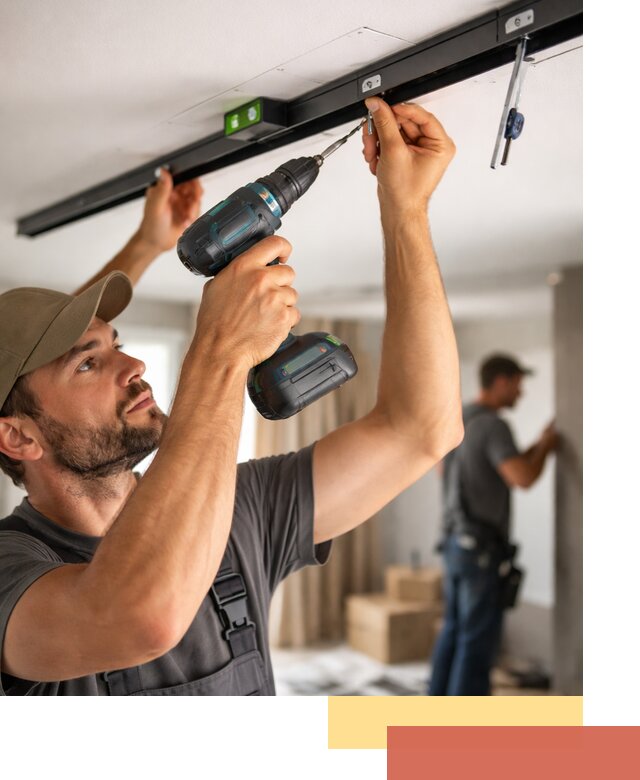 Установка трековых светильников в натяжной потолок в Нерюнгри