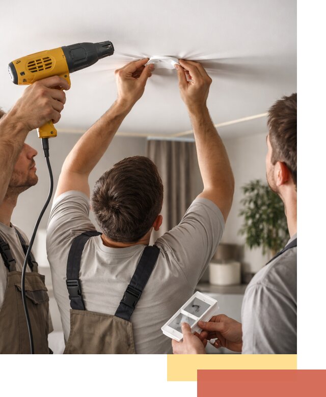 Ремонт прокола полотна натяжного потолка в Нерюнгри