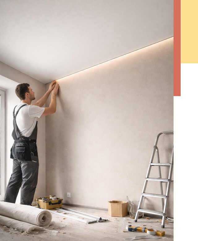 Теневые натяжные потолки в Нерюнгри от 8905 руб. под ключ | ОТДЕЛОЧНИК-Нрю