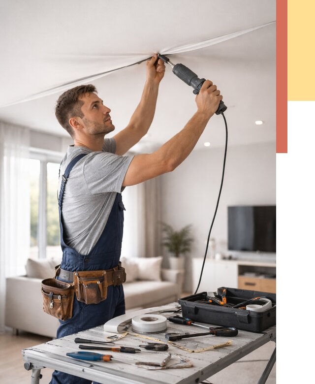 Ремонт натяжных потолков в Нерюнгри от 10317 руб. под ключ — ОТДЕЛОЧНИК-Нрю