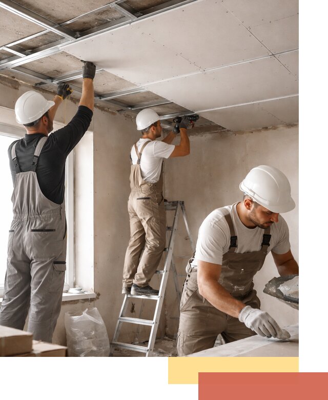 Одноуровневый потолок из гипсокартона в Нерюнгри — монтаж и отделка