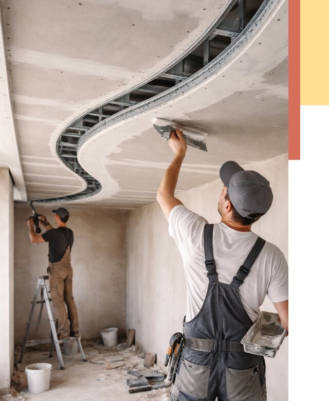 Криволинейный потолок из гипсокартона в Нерюнгри от 2281 руб./м2 | ОТДЕЛОЧНИК-Нрю