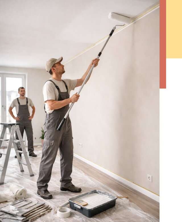 Покраска потолка из гипсокартона в Нерюнгри от 4887 руб./м2 — услуги под ключ | ОТДЕЛОЧНИК-Нрю