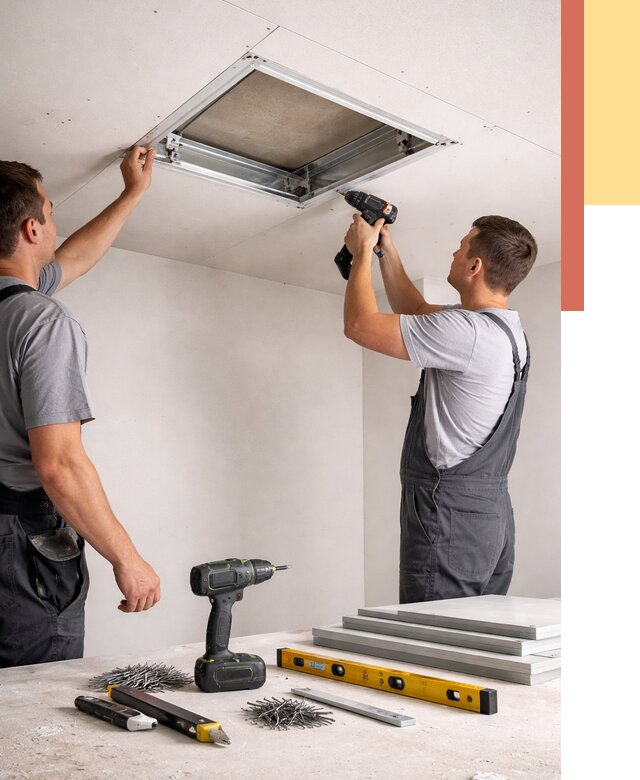 Установка люка в потолок ГКЛ в Нерюнгри от 2715 руб. под ключ | ОТДЕЛОЧНИК-Нрю