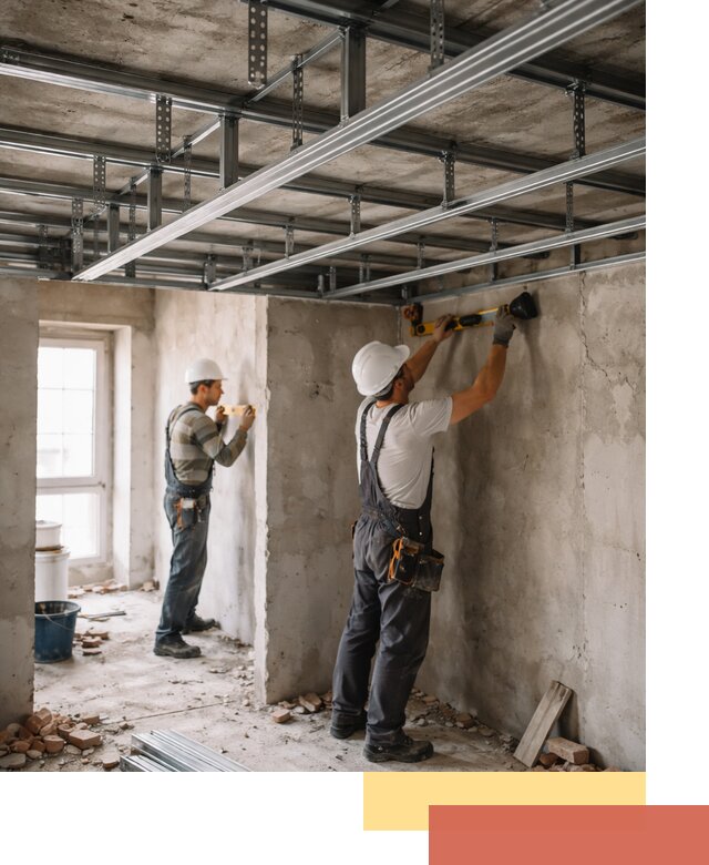 Монтаж каркаса потолка из профильного профиля в Нерюнгри