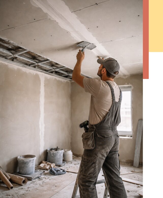 Ремонт потолка из гипсокартона в Нерюнгри от 706 руб./м² — быстро и недорого | ОТДЕЛОЧНИК-Нрю