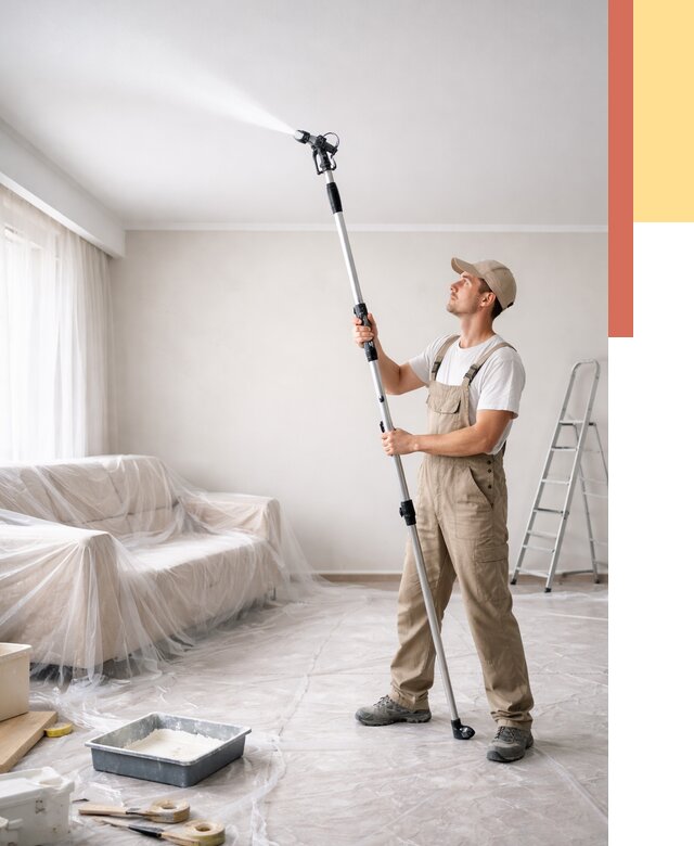 Покраска потолка краскопультом в Нерюнгри от 4887 руб. быстро и недорого | ОТДЕЛОЧНИК-Нрю