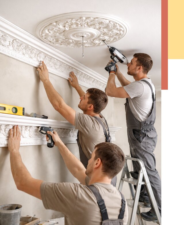 Монтаж лепнины на потолок в Нерюнгри от 3475 руб. быстро и недорого | ОТДЕЛОЧНИК-Нрю